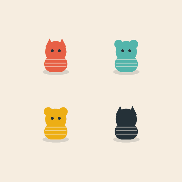 Mini animals four pack
